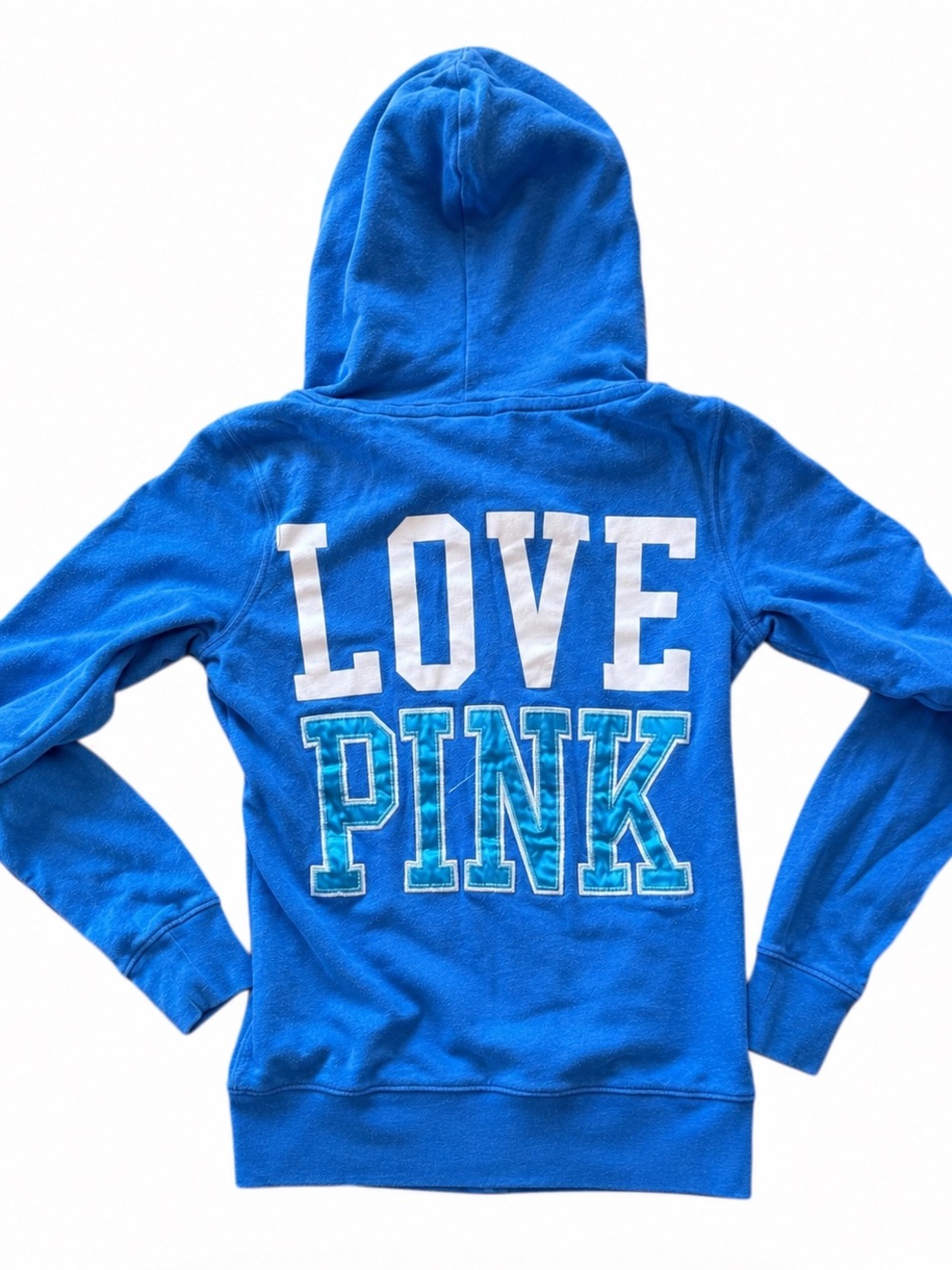 PINK vVictoria's Secret vintage Blue 'LOVE PINK' Hooded Sweatshirt